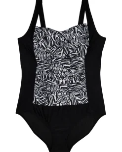 Badeanzug mit Raffungen Janina curved, breite Träger-KiK Onlineshop Online
