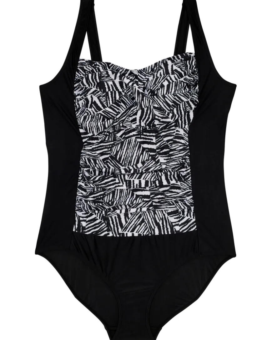 Badeanzug mit Raffungen Janina curved, breite Träger-KiK Onlineshop Online