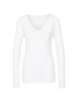 Basic Langarmshirt in Janina, V-Ausschnitt-KiK Onlineshop New