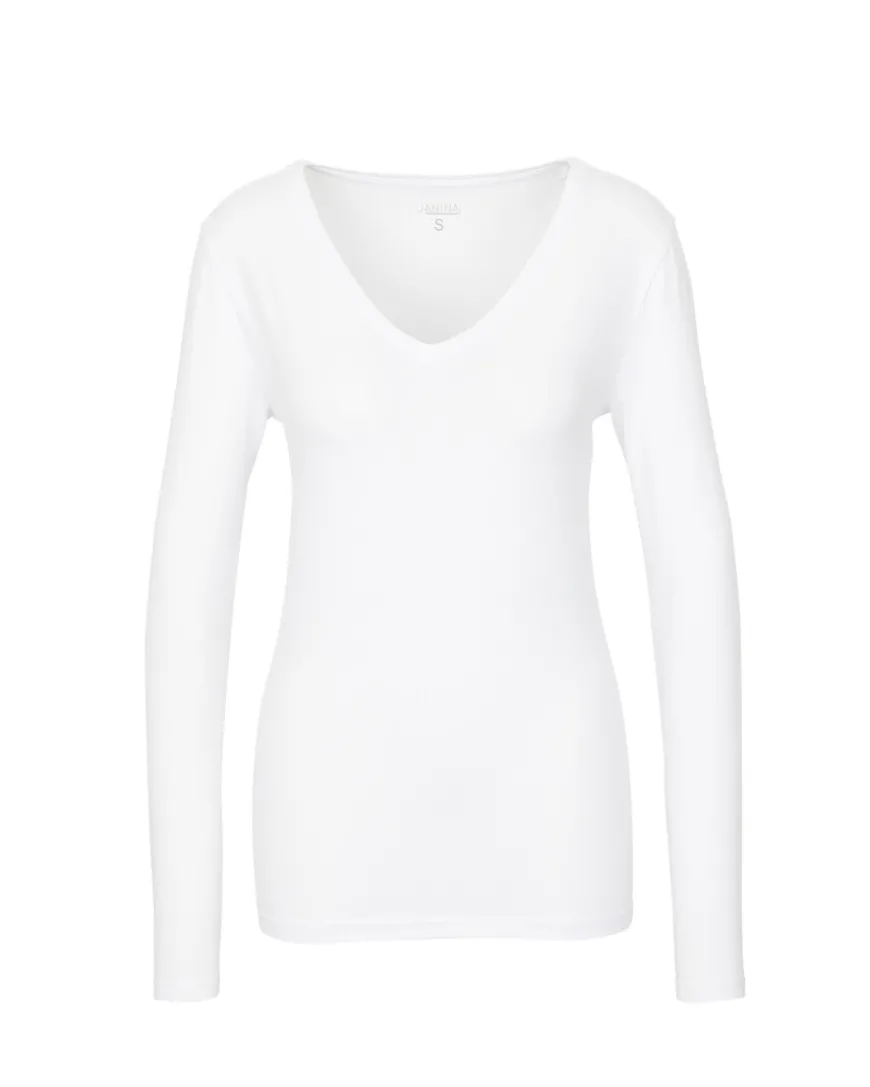 Basic Langarmshirt in Janina, V-Ausschnitt-KiK Onlineshop New