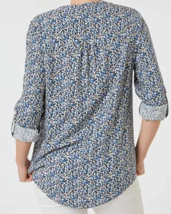 Bluse aus Viskose Janina, Turn-up-Ärmel-KiK Onlineshop Outlet