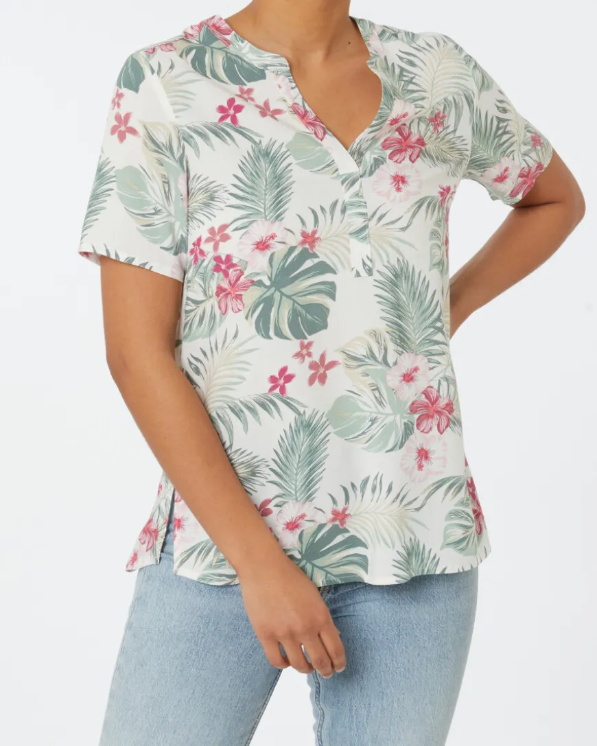 Bluse aus Viskose Janina, Y-Ausschnitt-KiK Onlineshop New