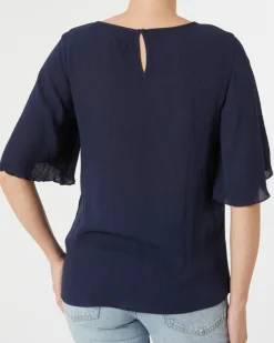 Bluse in Crinkleoptik Janina, Knopfverschluss hinten-KiK Onlineshop Cheap