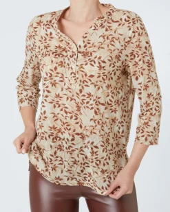 Bluse mit Blattmuster Janina, 3/4-Arm-KiK Onlineshop Best