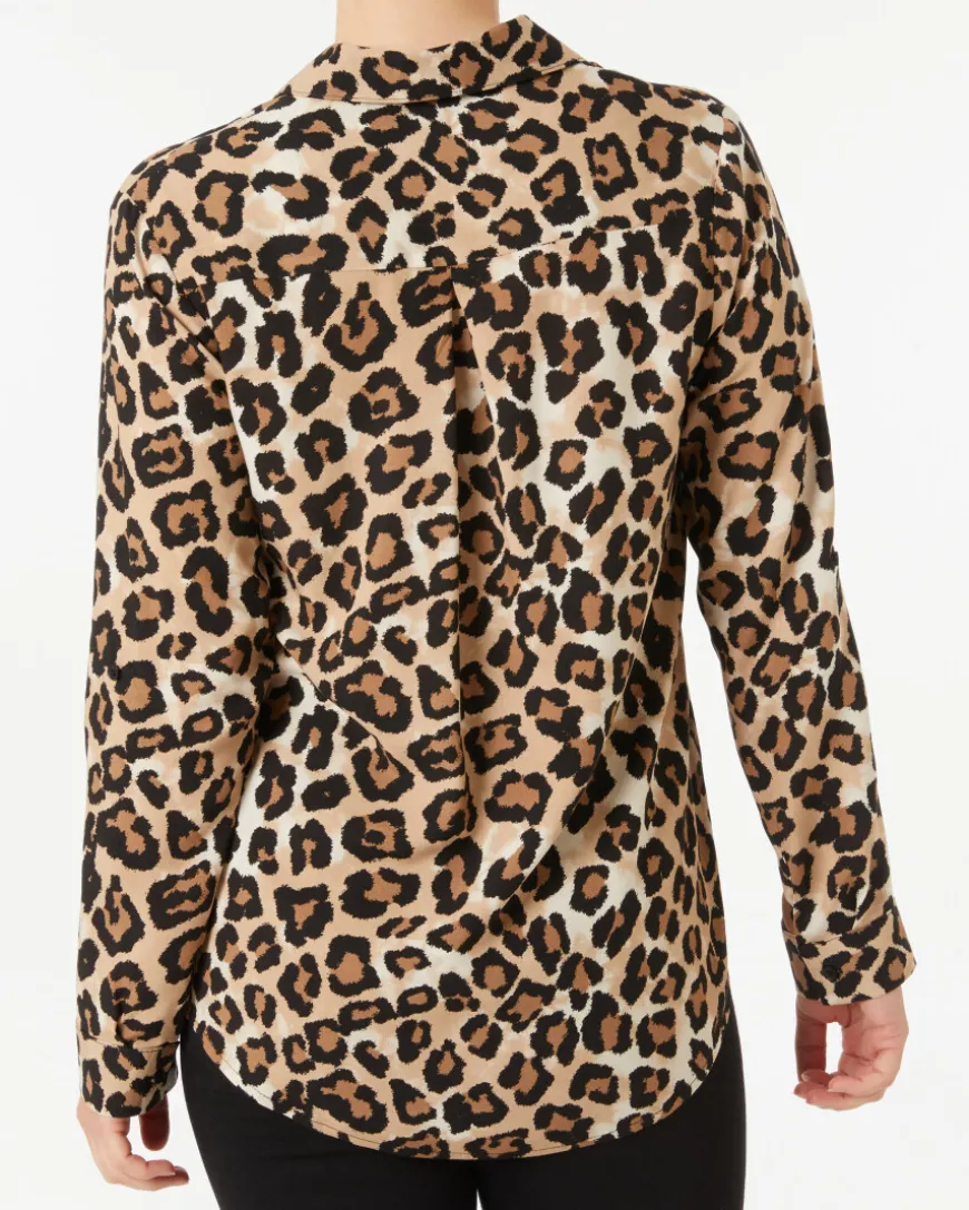 Bluse mit Leopardenmuster Janina, Knopfleiste-KiK Onlineshop Best
