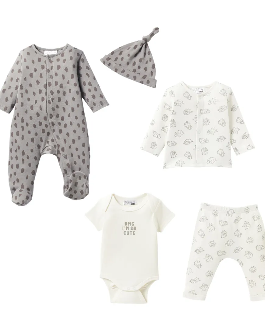 Body + Strampler + Langarmshirt + Hose + Mütze 5er-Pack, Ergee, 5-tlg. Set-KiK Onlineshop Discount