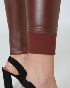 Braune Kunstleder-Leggings Janina, elastischer Bund-KiK Onlineshop Outlet