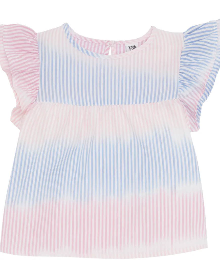 Bunt gestreiftes T-Shirt Kiki & Koko, Volantärmel-KiK Onlineshop Shop