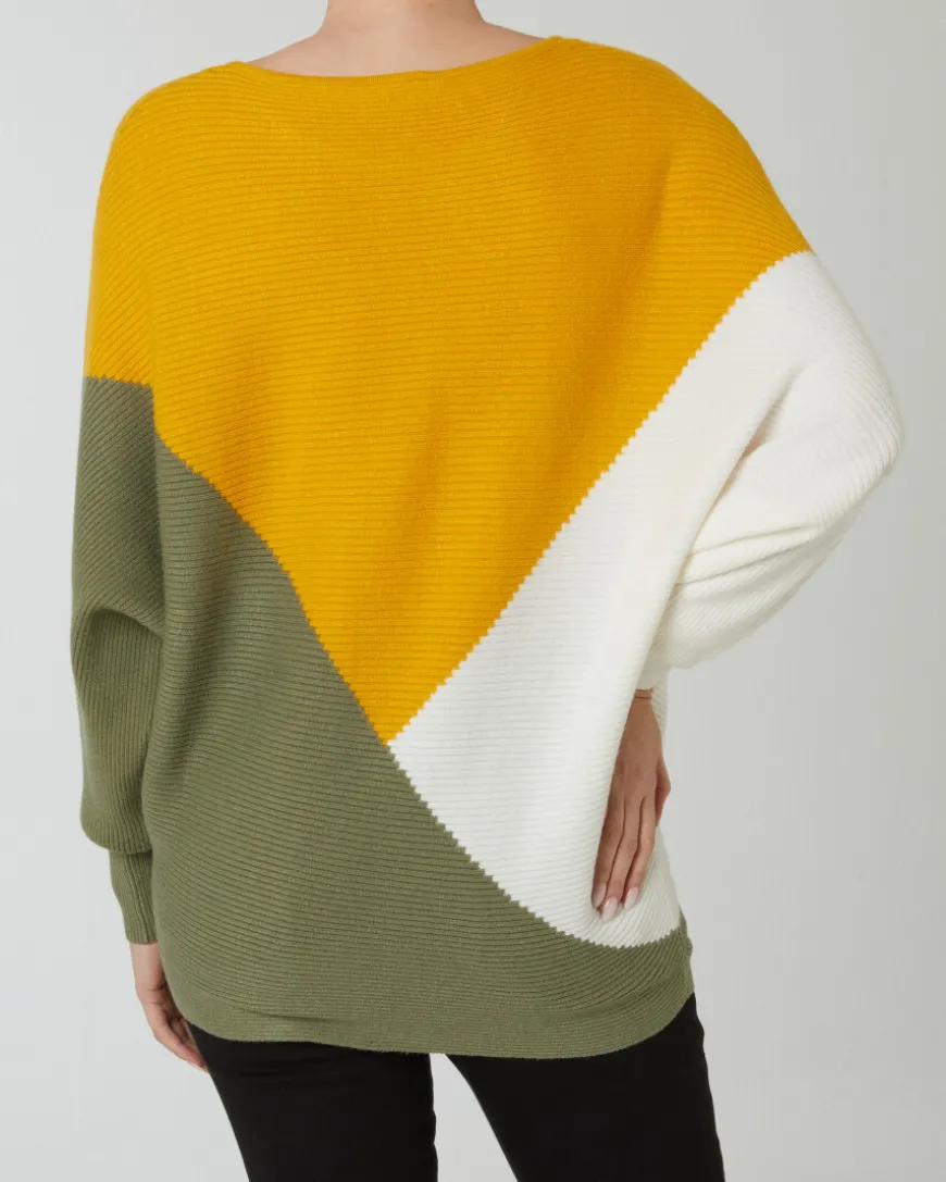 Colour-Blocking Strickpullover Janina, Rundhalsausschnitt-KiK Onlineshop Online