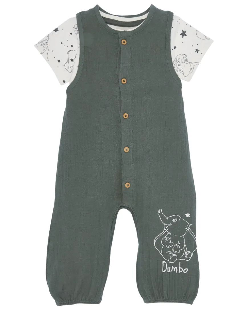 Dumbo Newborn T-Shirt + Musselin-Strampler 2-tlg. Set-KiK Onlineshop Clearance