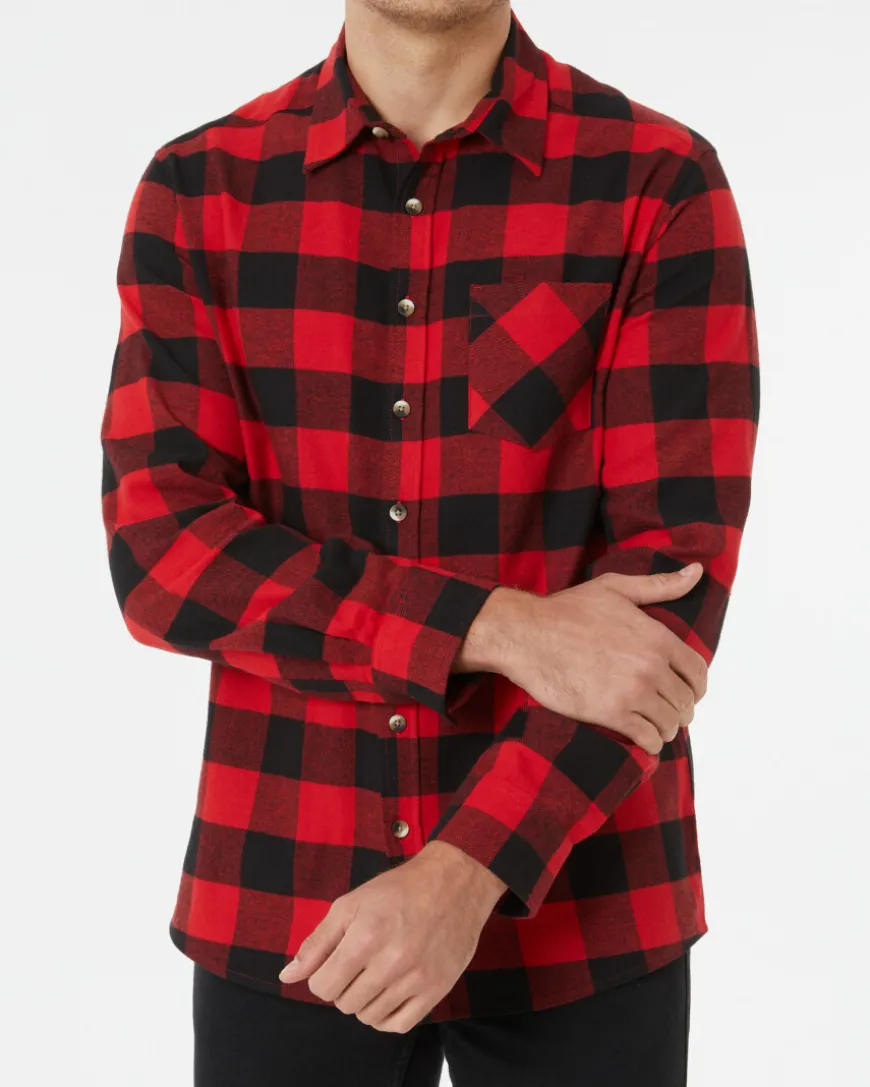 Flanellhemd Karo X-Mail, Knopfleiste-KiK Onlineshop Outlet
