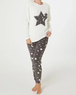 Fleece-Pyjama mit Applikation Janina, verschiedene Designs, 2-tlg. Set-KiK Onlineshop Store