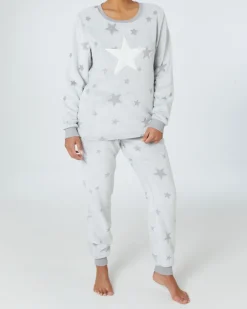 Fleece-Pyjama mit Ausbrennermuster Janina, verschiedene Designs, 2-tlg. Set-KiK Onlineshop Shop