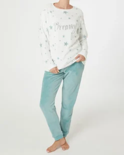 Fleece-Pyjama mit Stickerei Janina, 2-tlg. Set-KiK Onlineshop Fashion