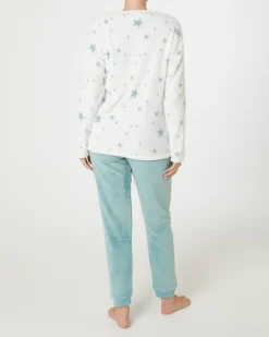 Fleece-Pyjama mit Stickerei Janina, 2-tlg. Set-KiK Onlineshop Fashion