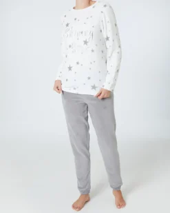 Fleece-Pyjama mit Stickerei Janina, verschiedene Designs-KiK Onlineshop Clearance