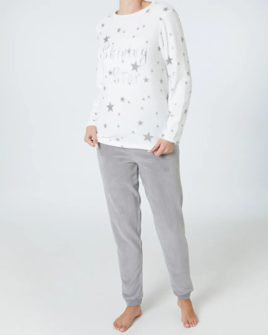 Fleece-Pyjama mit Stickerei Janina, verschiedene Designs-KiK Onlineshop Clearance