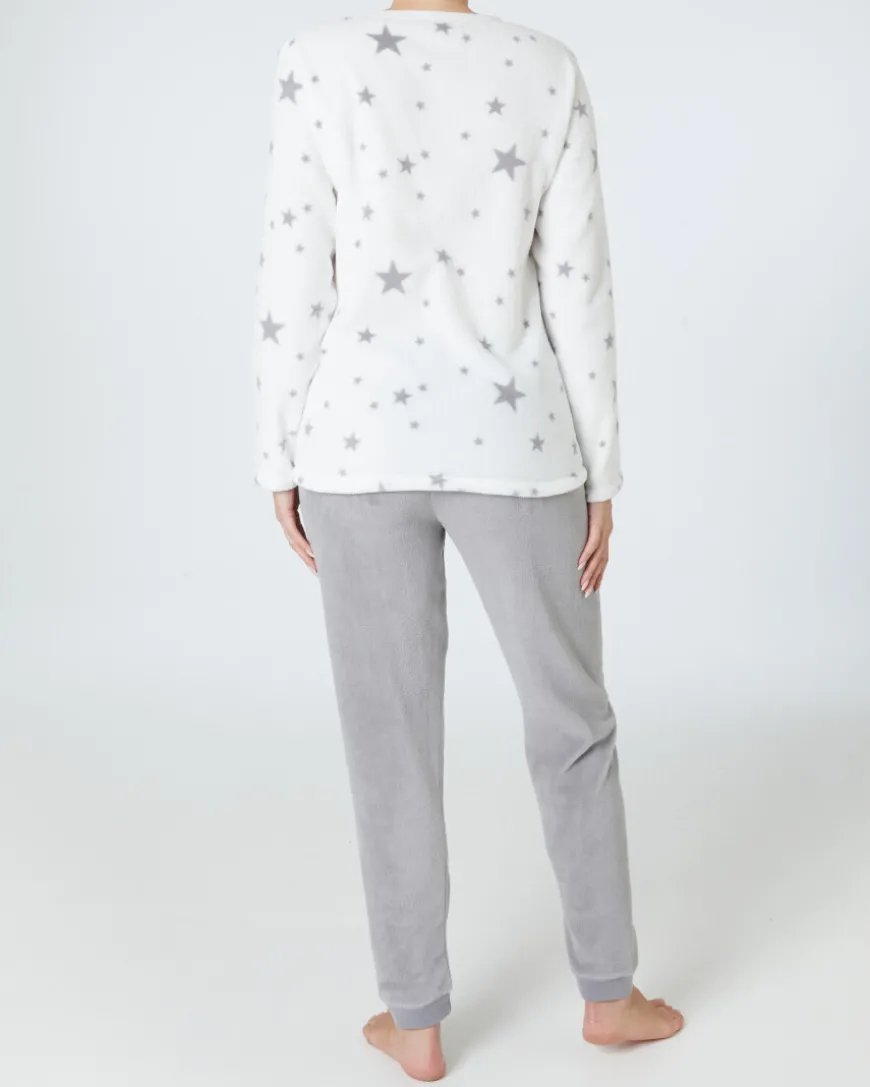 Fleece-Pyjama mit Stickerei Janina, verschiedene Designs-KiK Onlineshop Clearance