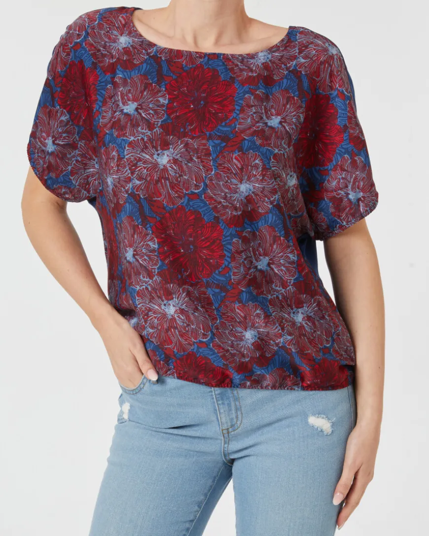 Geblümtes Blusenshirt Janina, elastischer Saum-KiK Onlineshop Outlet