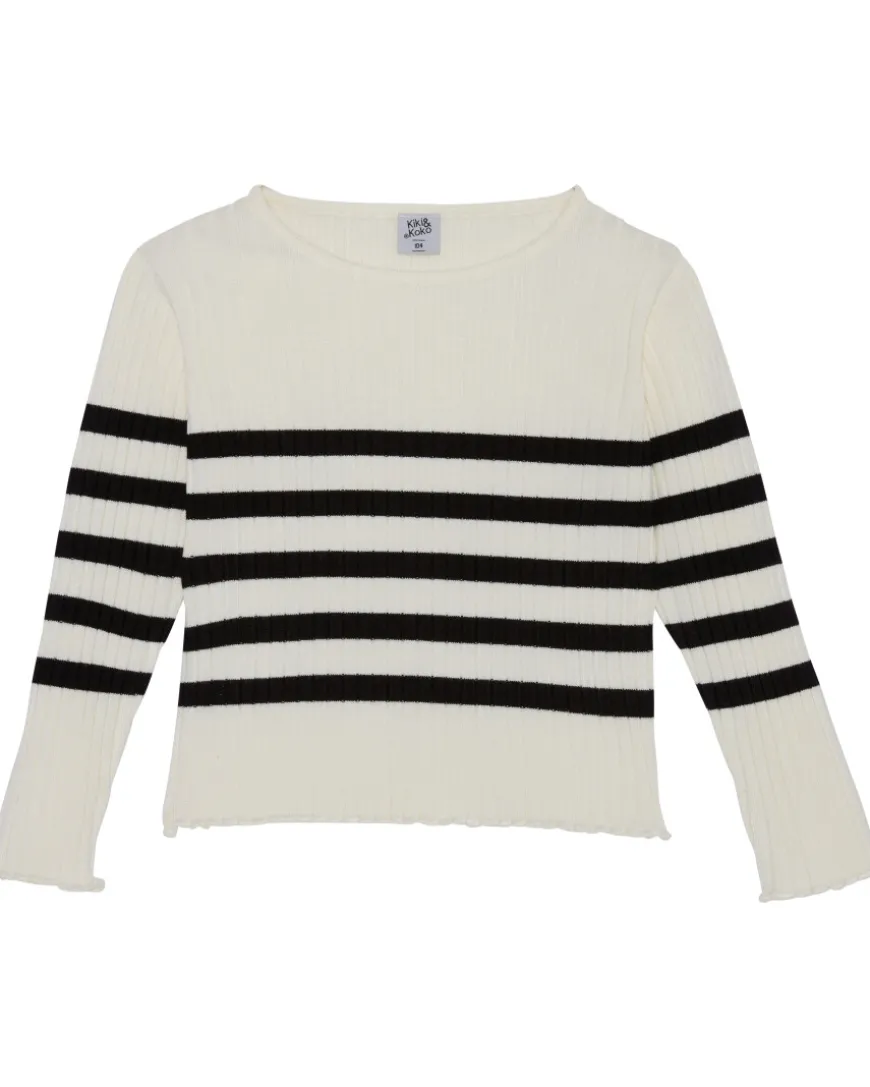 Geripptes Langarmshirt Rundhalsausschnitt-KiK Onlineshop Flash Sale