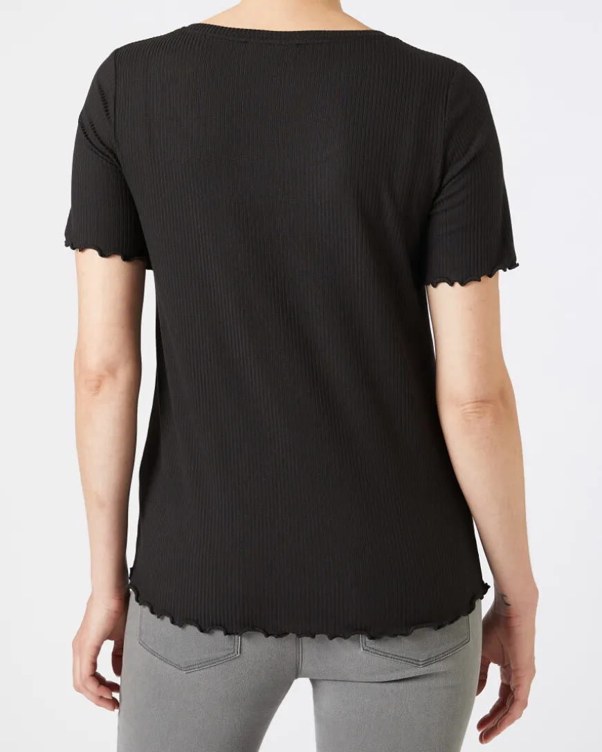 Geripptes T-Shirt Janina, Wellenkanten-KiK Onlineshop Cheap
