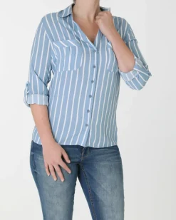 Gestreifte Bluse Janina, Vokuhila-Saum-KiK Onlineshop Cheap