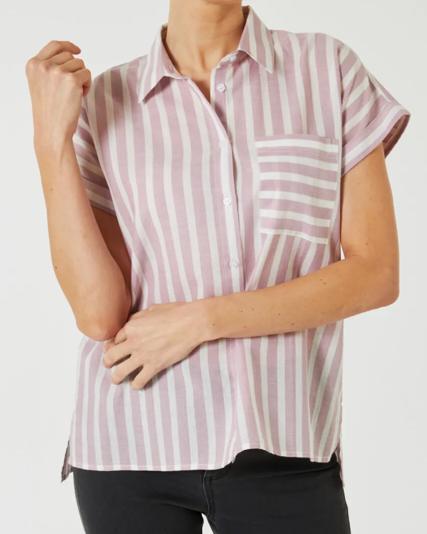 Gestreifte Hemdbluse Knopfleiste-KiK Onlineshop Shop