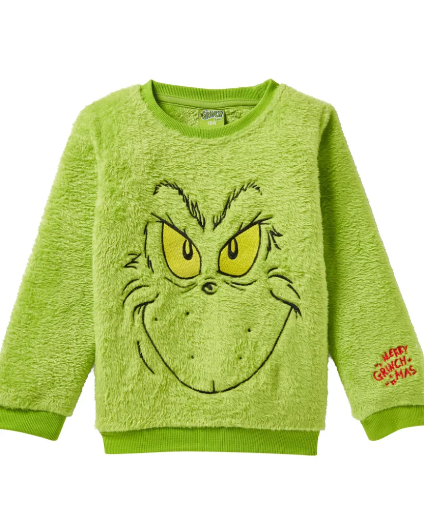 Grinch Flauschpullover Weihnachten Stickerei-KiK Onlineshop Online