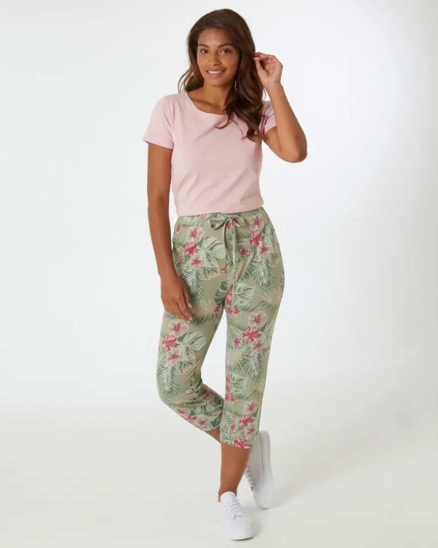 Hose mit floralem Muster Janina, Caprilänge-KiK Onlineshop Outlet