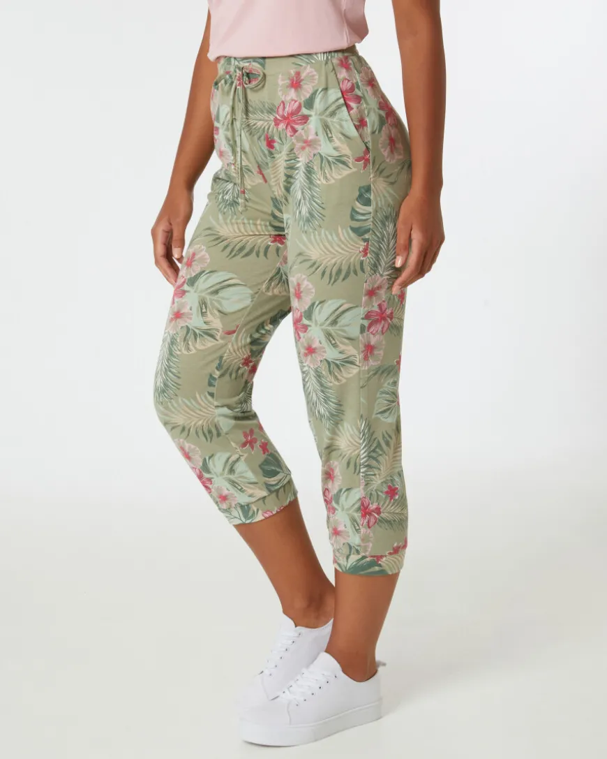 Hose mit floralem Muster Janina, Caprilänge-KiK Onlineshop Outlet