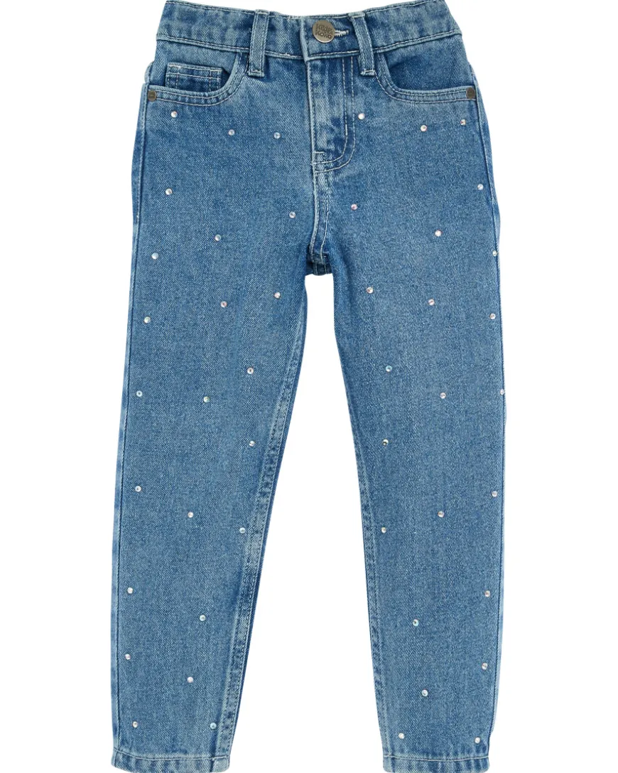 Jeans mit Strasssteinen weitenverstellbarer Bund-KiK Onlineshop Store