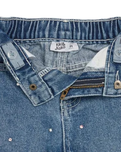 Jeans mit Strasssteinen weitenverstellbarer Bund-KiK Onlineshop Store