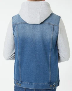 Jeansjacke mit Sweateinsätzen X-Mail, Kapuze-KiK Onlineshop New