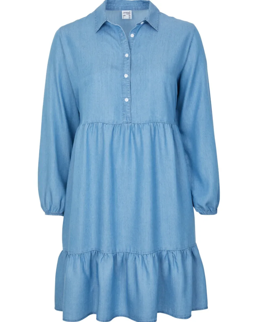 Jeanskleid mit Teilungsnähten Hemdkragen-KiK Onlineshop Fashion