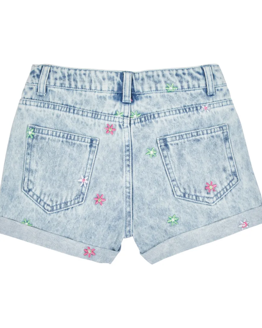 Jeans-Shorts mit Stickereien Y.F.K., Waschungseffekte-KiK Onlineshop Cheap