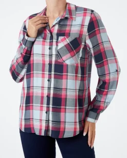 Karierte Bluse Janina, Vokuhila-Saum-KiK Onlineshop Cheap