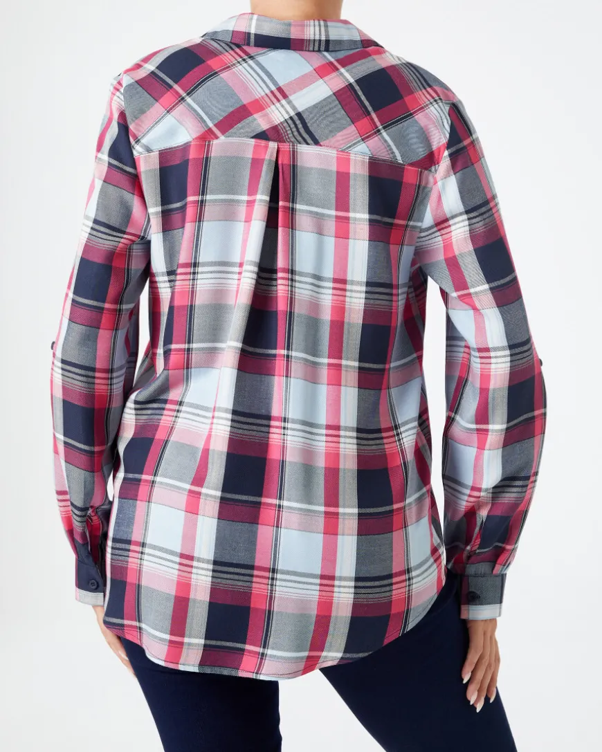 Karierte Bluse Janina, Vokuhila-Saum-KiK Onlineshop Cheap