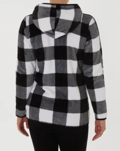 Karierte Fleecejacke Janina, Kängurutasche-KiK Onlineshop Cheap