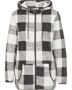 Karierte Fleecejacke Janina, Kängurutasche-KiK Onlineshop Fashion