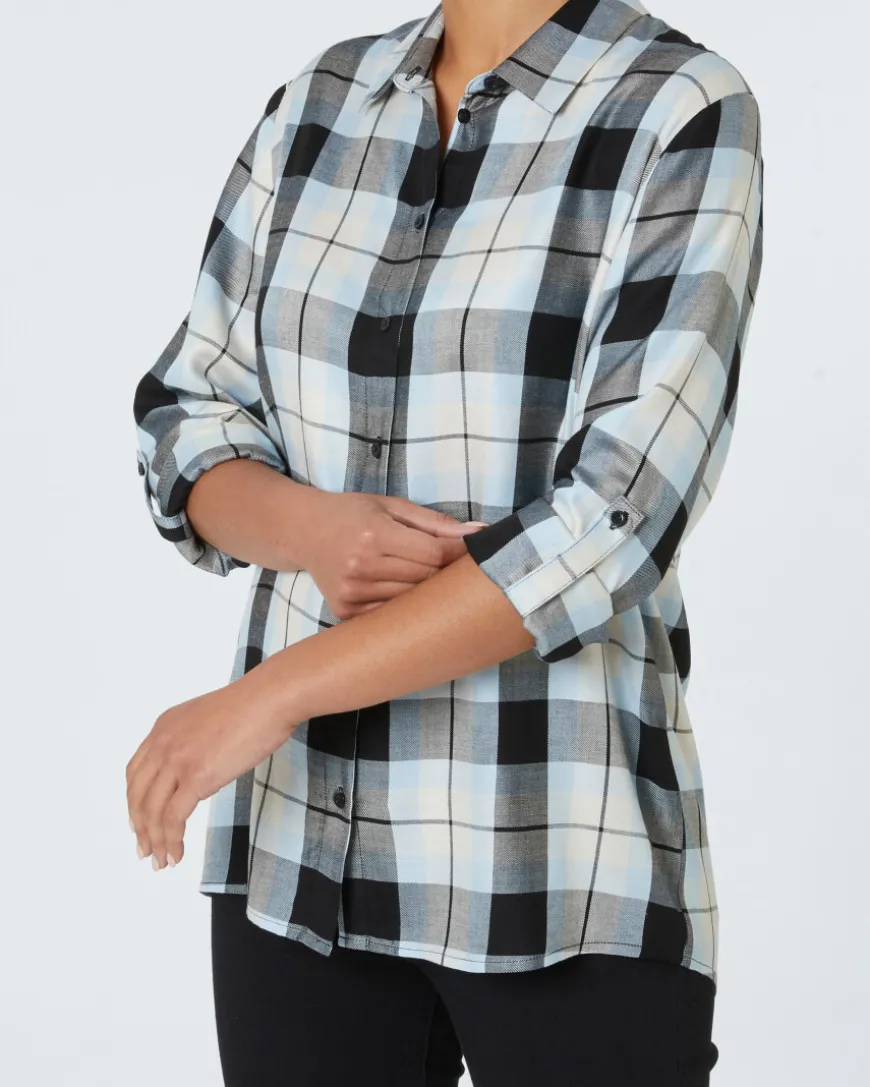 Kariertes Hemd Janina, Turn-up-Ärmel-KiK Onlineshop Best Sale