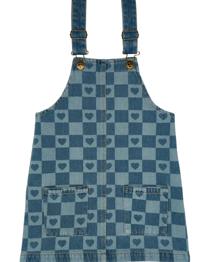 Kariertes Jeans-Latzkleid Kiki & Koko, verstellbare Träger-KiK Onlineshop Clearance