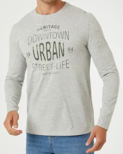 Langarmshirt in Melange X-Mail, Rundhalsausschnitt-KiK Onlineshop Cheap