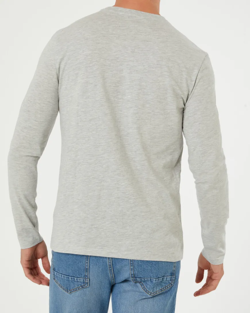 Langarmshirt in Melange X-Mail, Rundhalsausschnitt-KiK Onlineshop Cheap