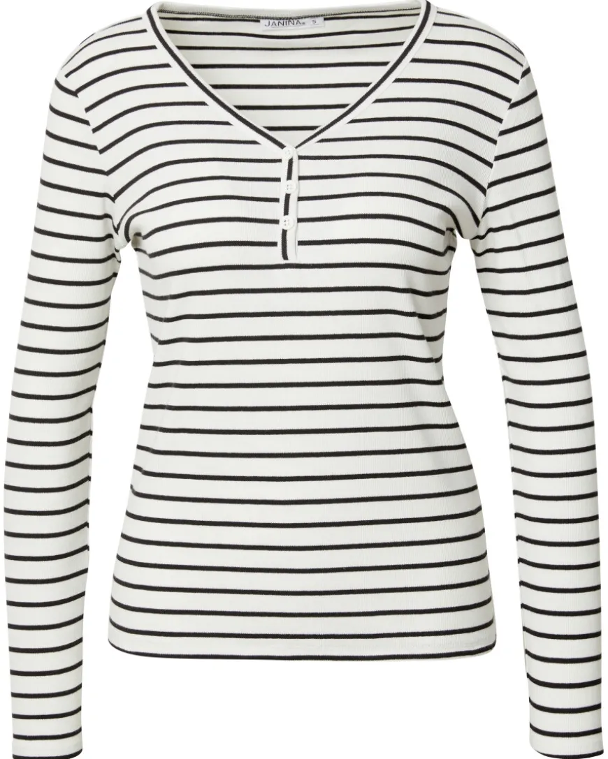 Langarmshirt mit Streifen Janina, V-Ausschnitt-KiK Onlineshop Store