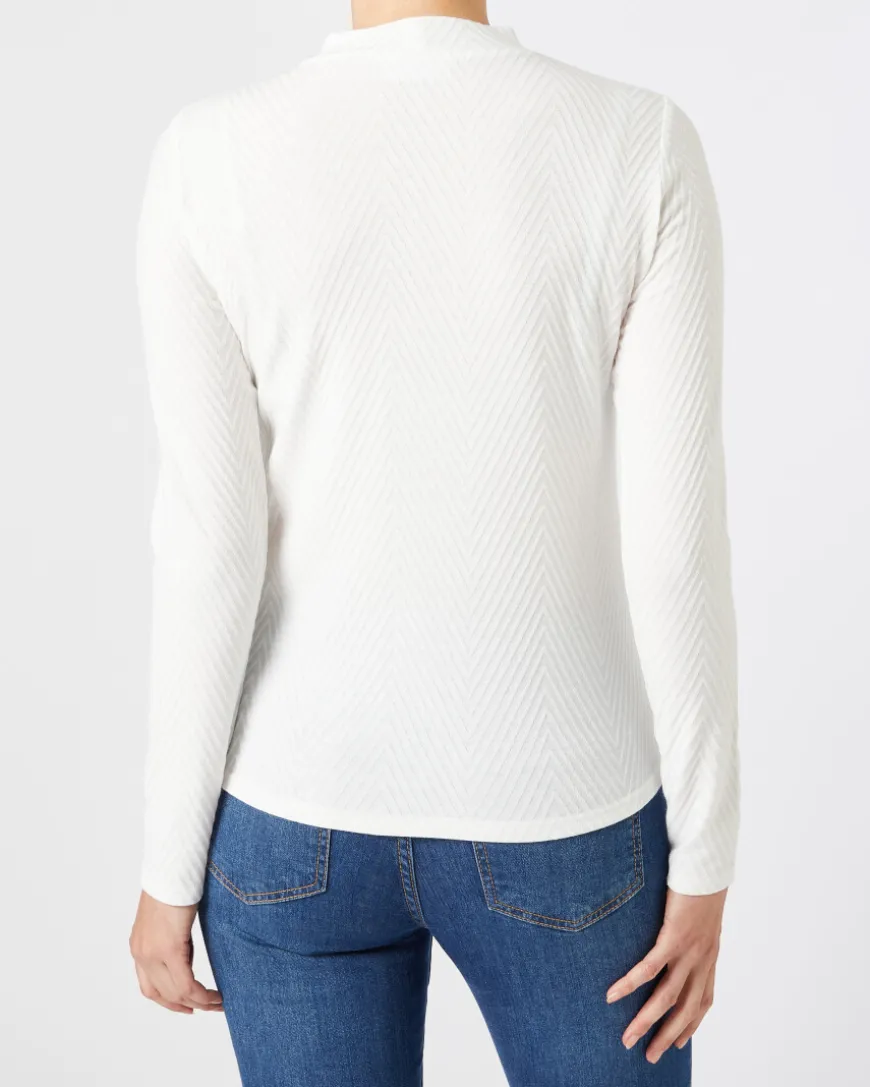 Langarmshirt mit Zickzackmuster Janina, Stehkragen-KiK Onlineshop Sale