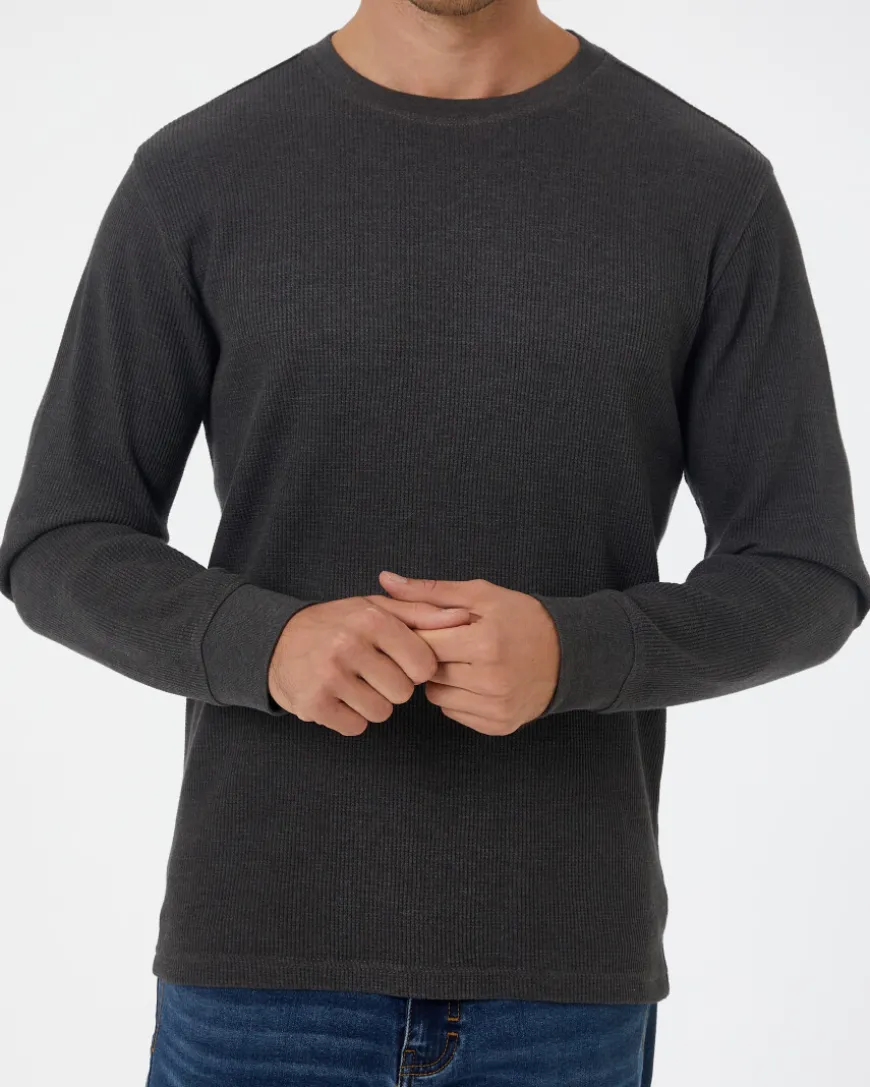 Langarmshirt Waffeloptik X-Mail, Rundhalsausschnitt-KiK Onlineshop New