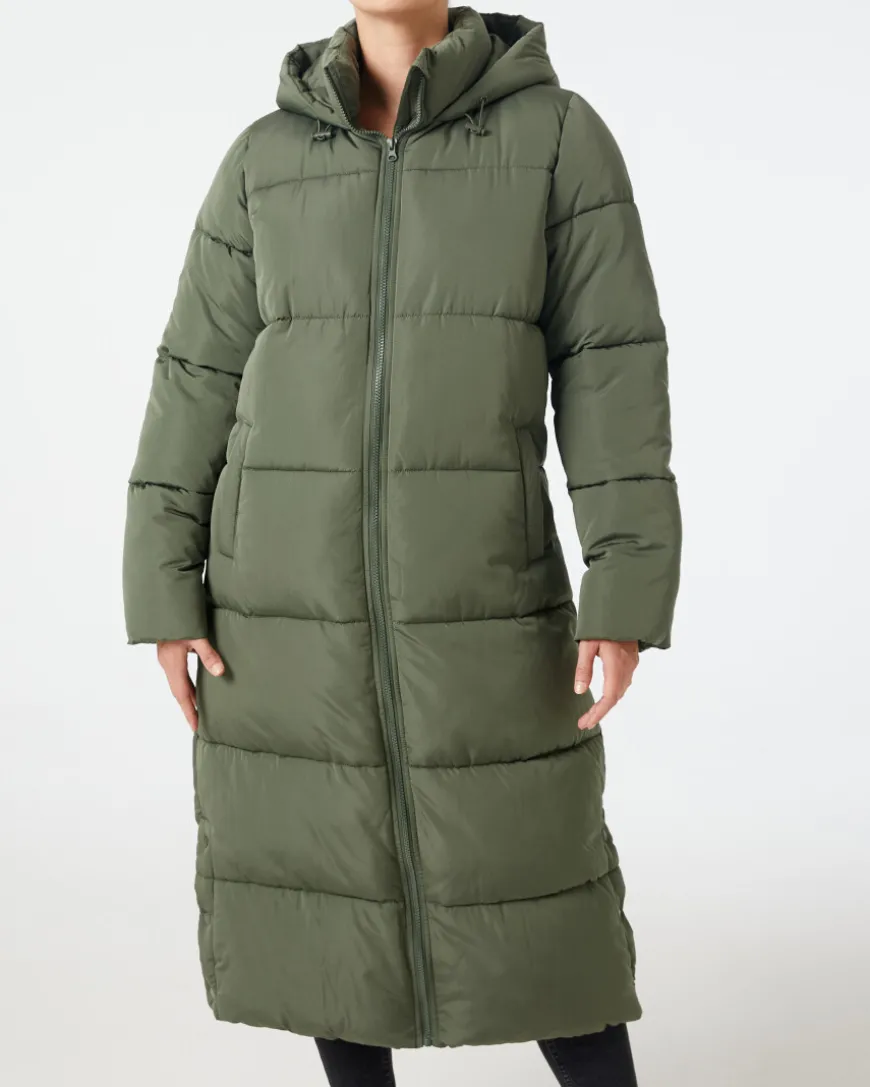 Langer Steppmantel Janina, Kapuze-KiK Onlineshop Discount