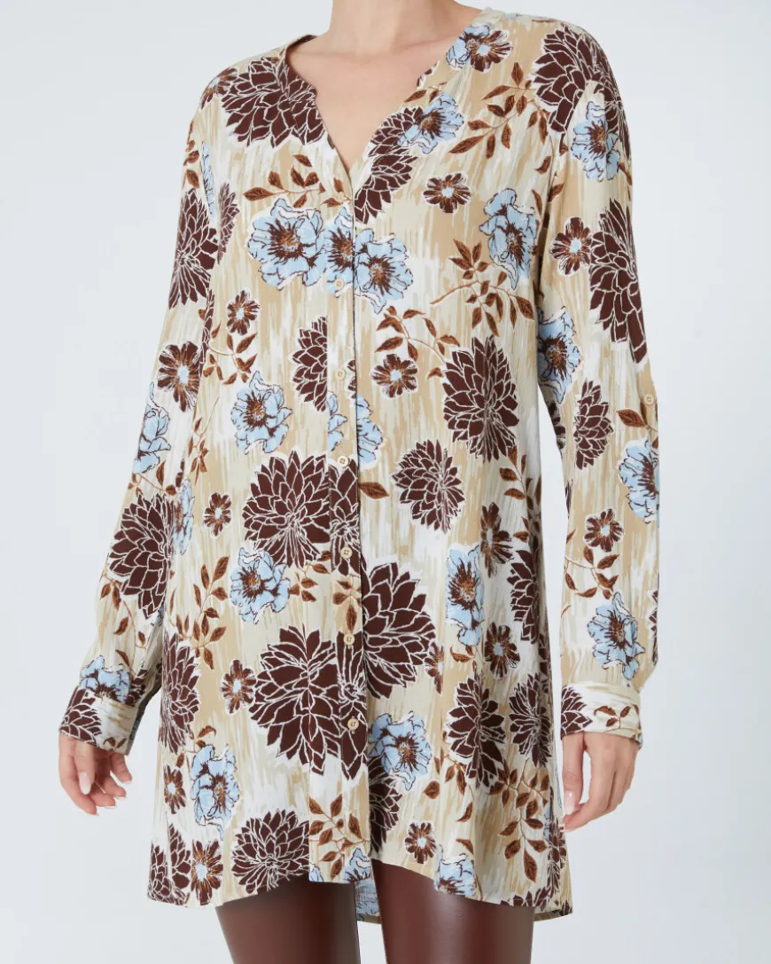 Longbluse Blumen Janina, Y-Ausschnitt-KiK Onlineshop Best Sale