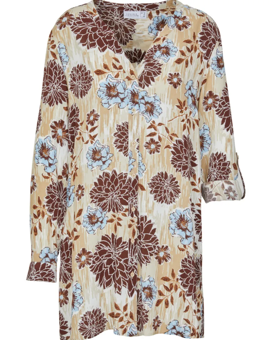 Longbluse Blumen Janina, Y-Ausschnitt-KiK Onlineshop Best Sale