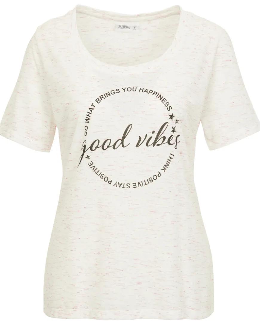 Melange T-Shirt Janina, Rundhalsausschnitt-KiK Onlineshop Cheap